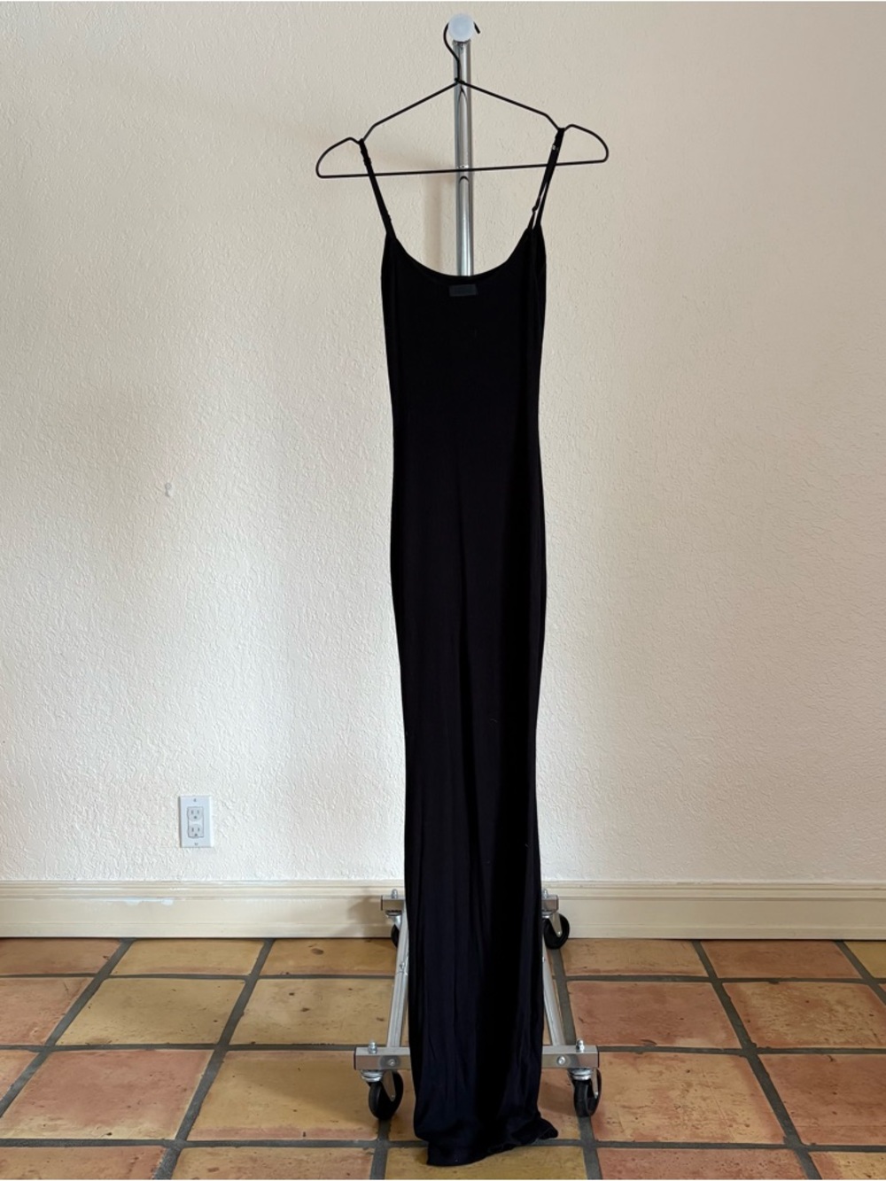 Black Ribbed Maxi Dress - Picture 5 of 6